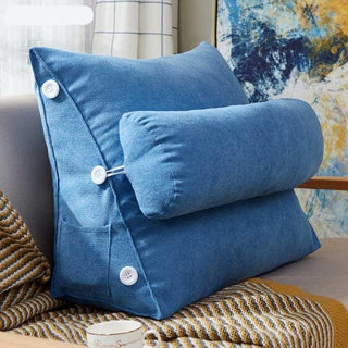 Coussin Triangulaire Bleu Élégance