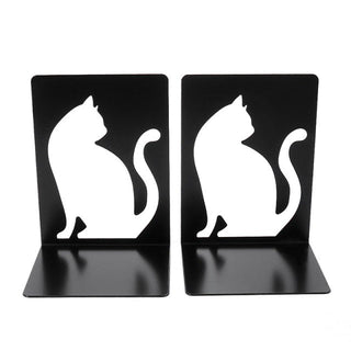 Serre-Livres Élégance Silhouette de Chat